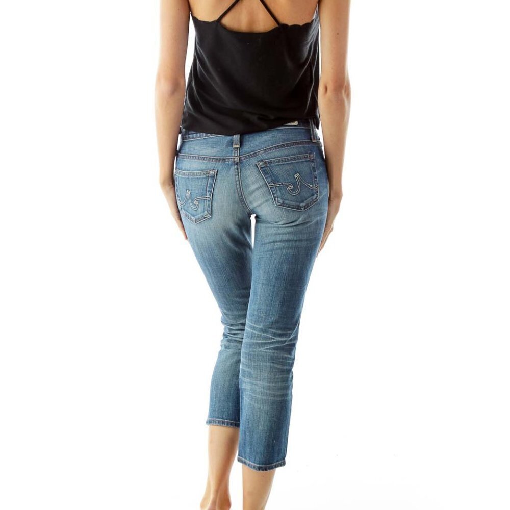 Adriano Goldschmied Blue Cropped Skinny Jeans - Picture 3 of 3